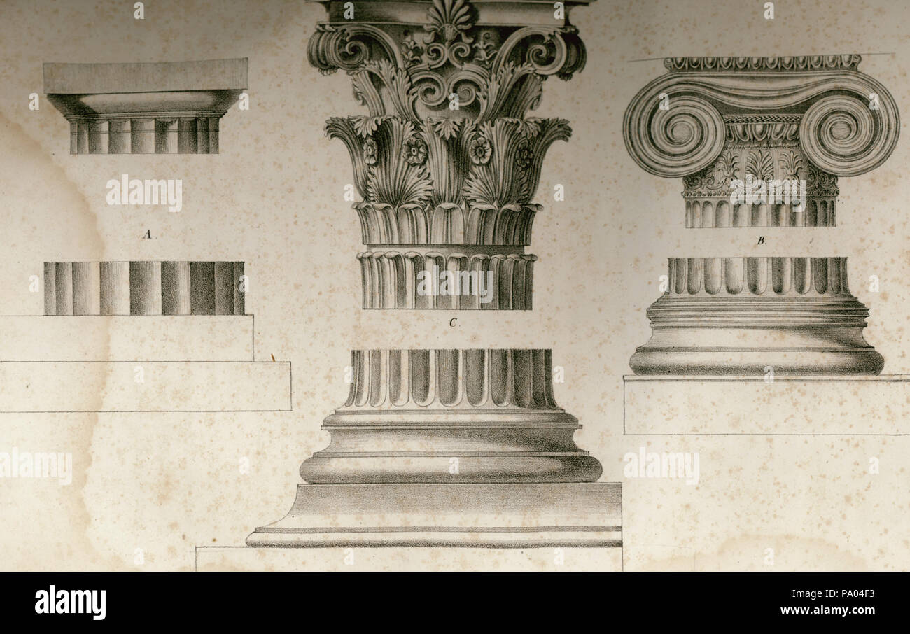 531 Die griechischen Säulenordnungen - Horner Johann Jakob - 1823 Stock Photo