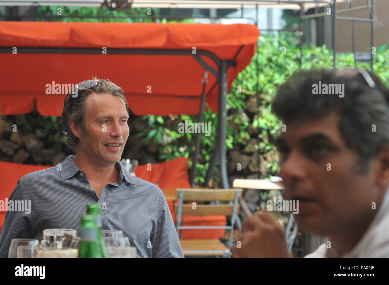 Actor Mads Mikkelsen in a Beergarden in Munich during Filmfest München 2010 Stock Photo