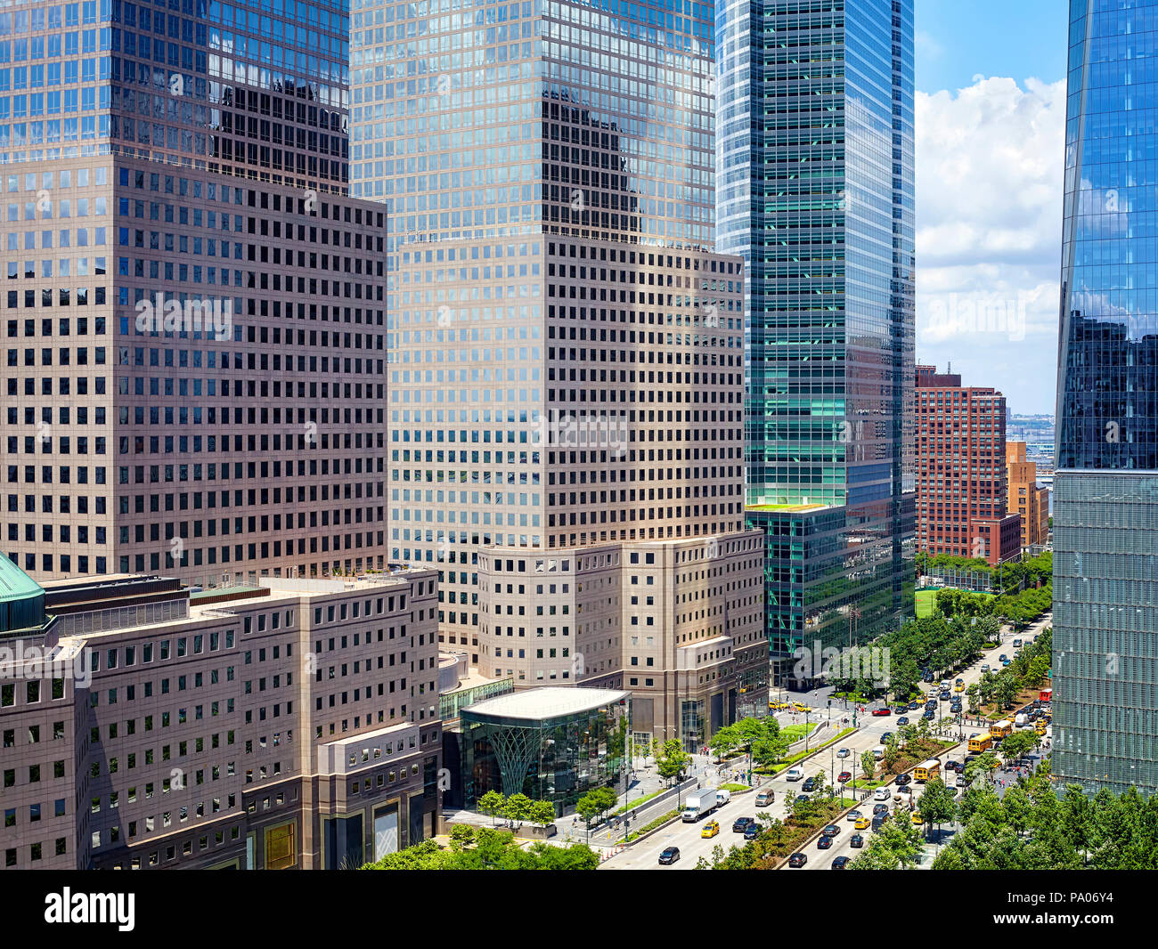 West Street, part of the West Side Highway also known as Joe DiMaggio Highway, New York City, USA Stock Photo