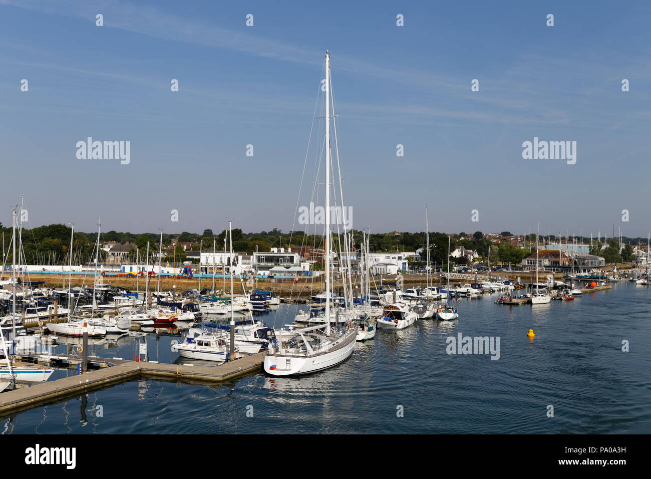 Yachts and boats in Lymington Harbour Lymington Hampshire Stock Photo