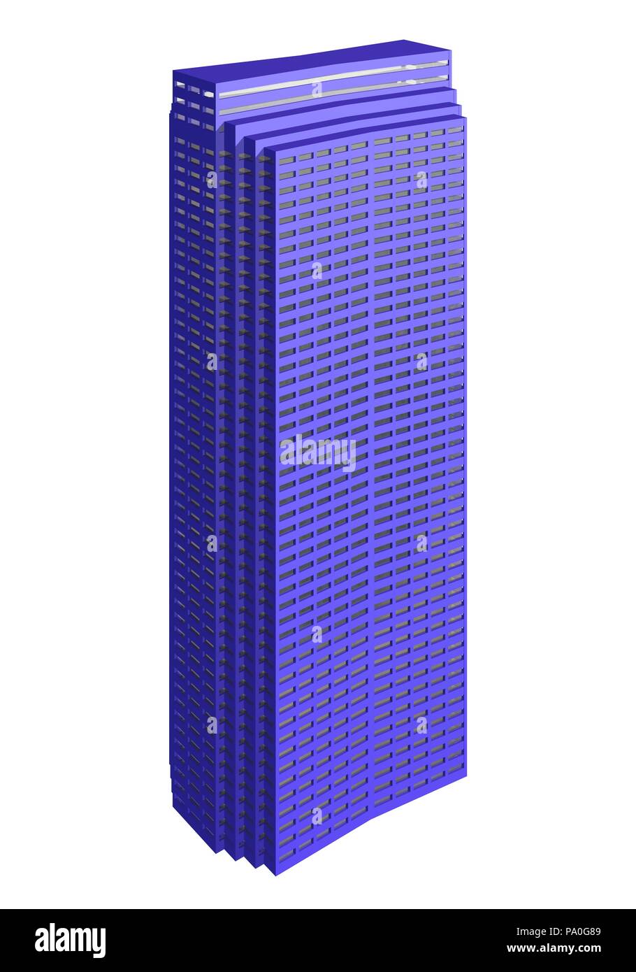 Skyscraper building isolated on white background 3d illustration Stock ...