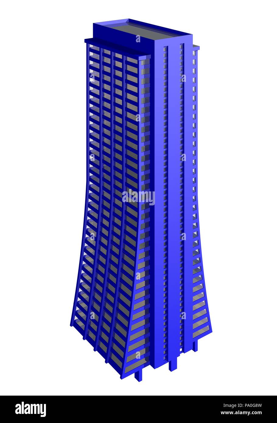 Skyscraper building isolated on white background 3d illustration Stock ...
