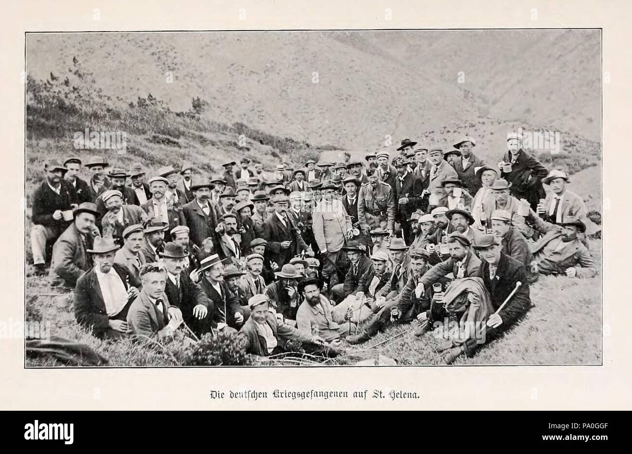 708 German prisoners of war on the Island of St Helena Stock Photo