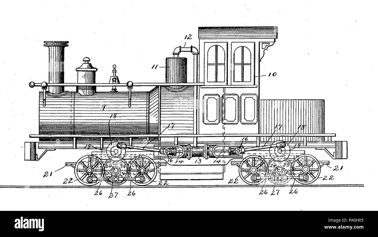 710 Getriebelokomotive nach C D Scott US452124 Stock Photo