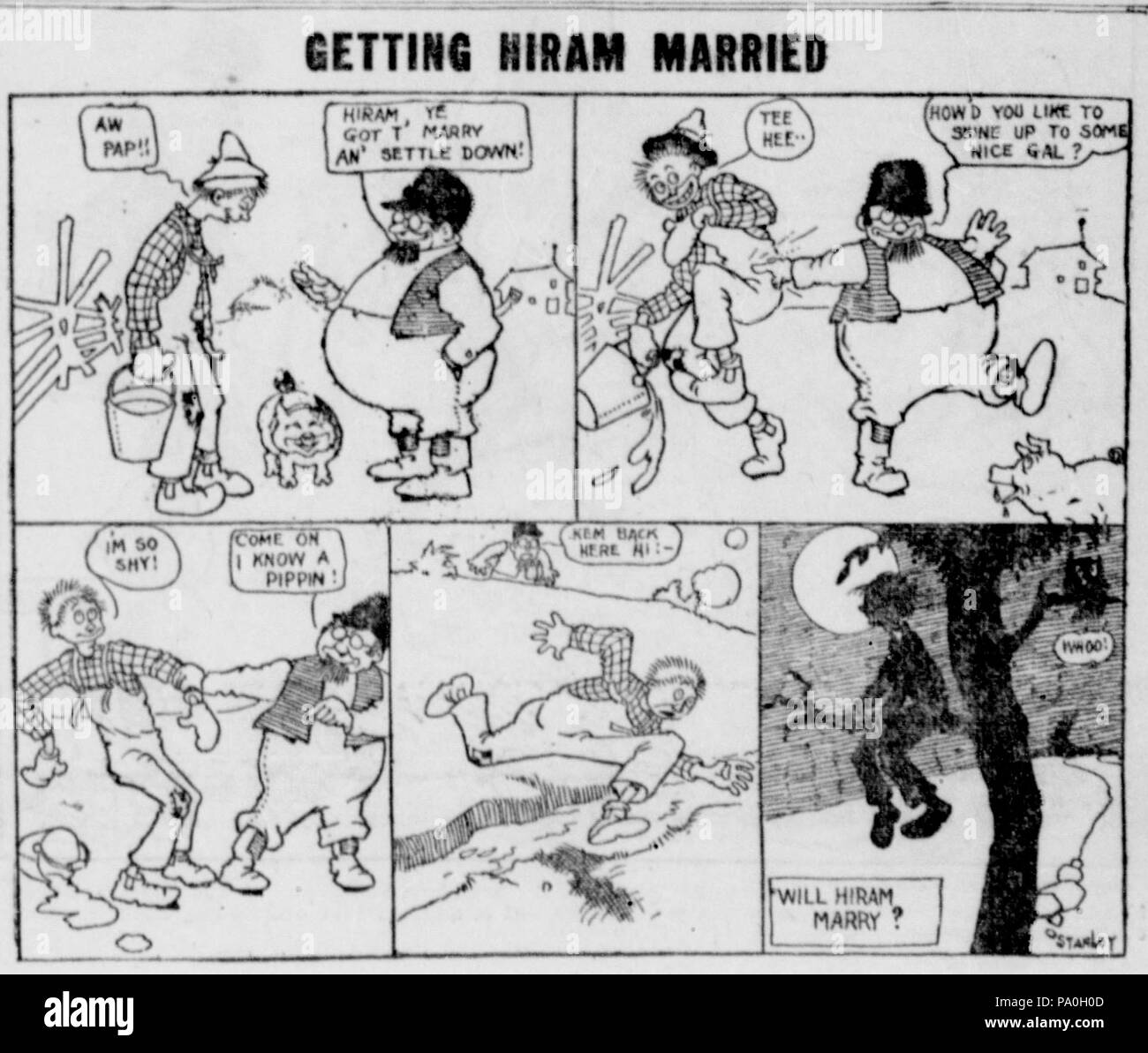 710 Getting Hiram Married (Stanley cartoon) Stock Photo