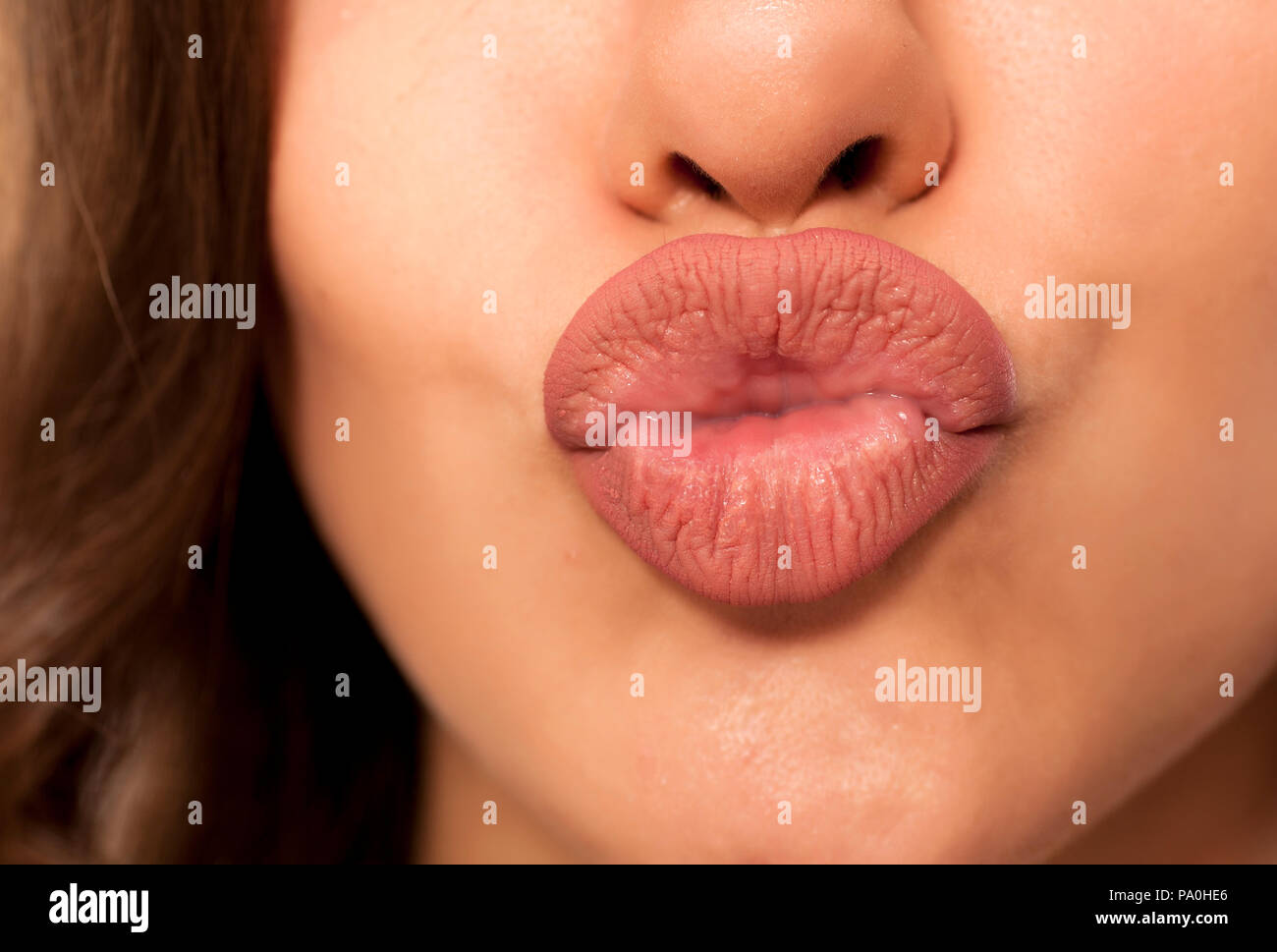 Kissing lips woman hires stock photography and images Alamy