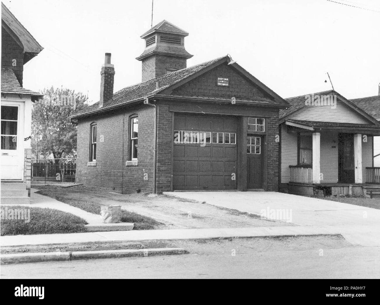 . English Constructed in 1929, the police and fire department