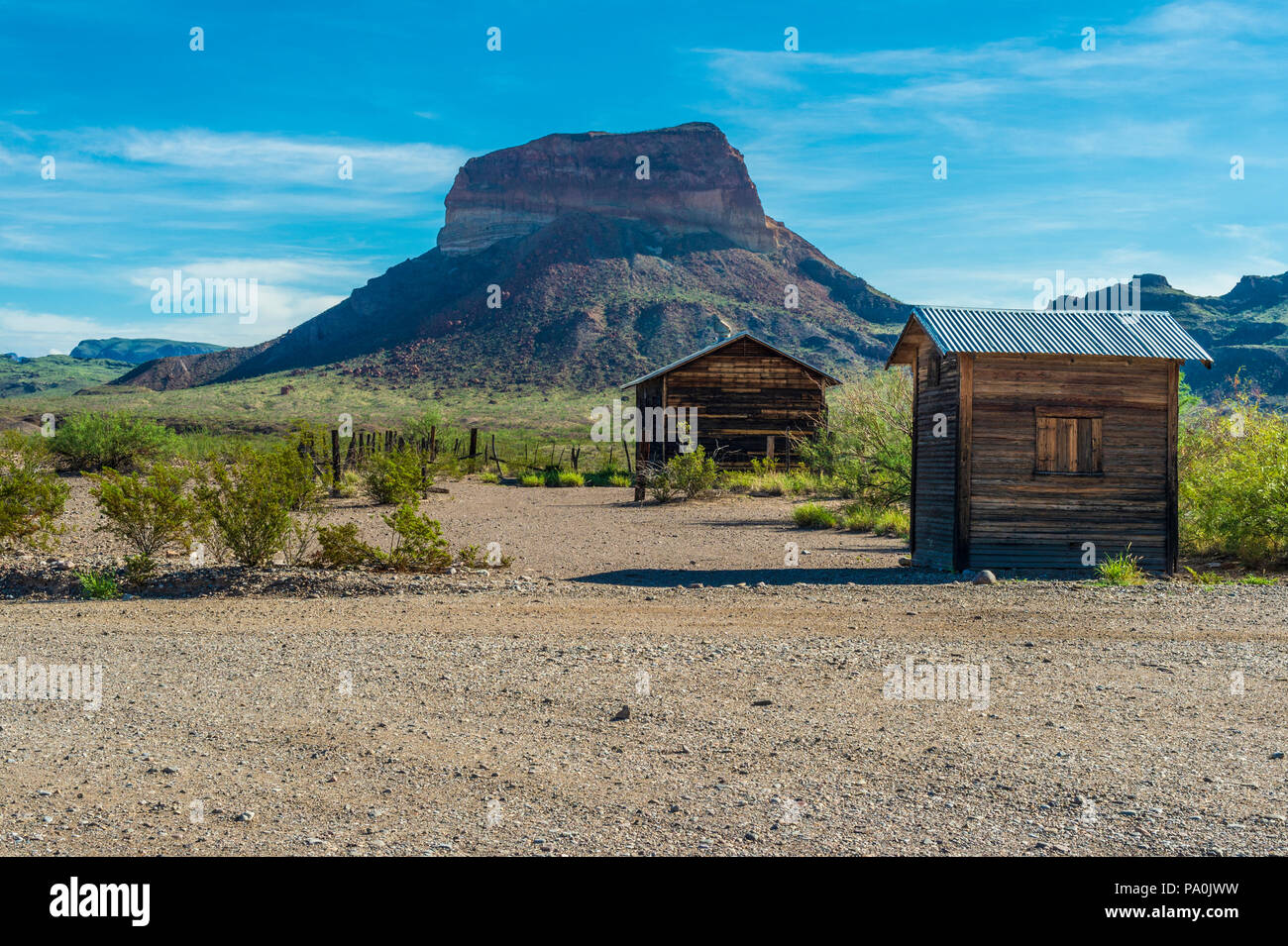 Castolon Historic District in Big Bend National Park in Texas Stock Photo