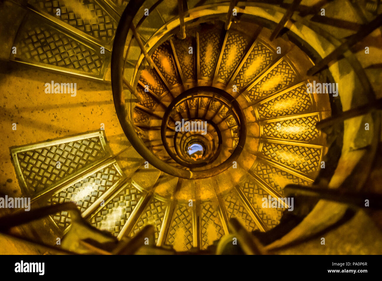 Spiral Staircase in the Arc De Triumph Stock Photo
