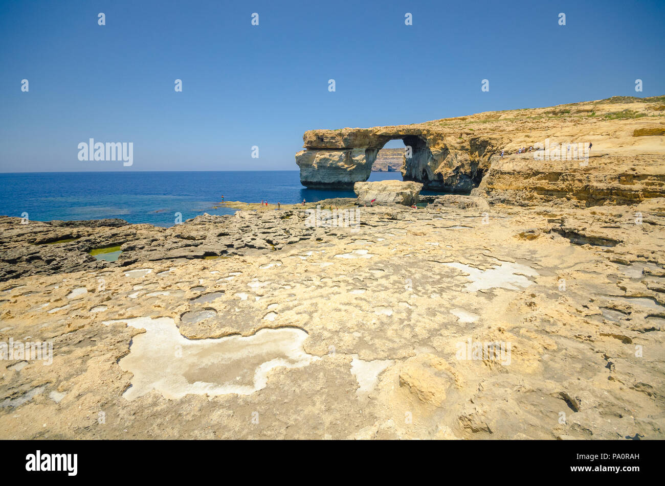 Azure window on Gozo Island - Malta Stock Photo