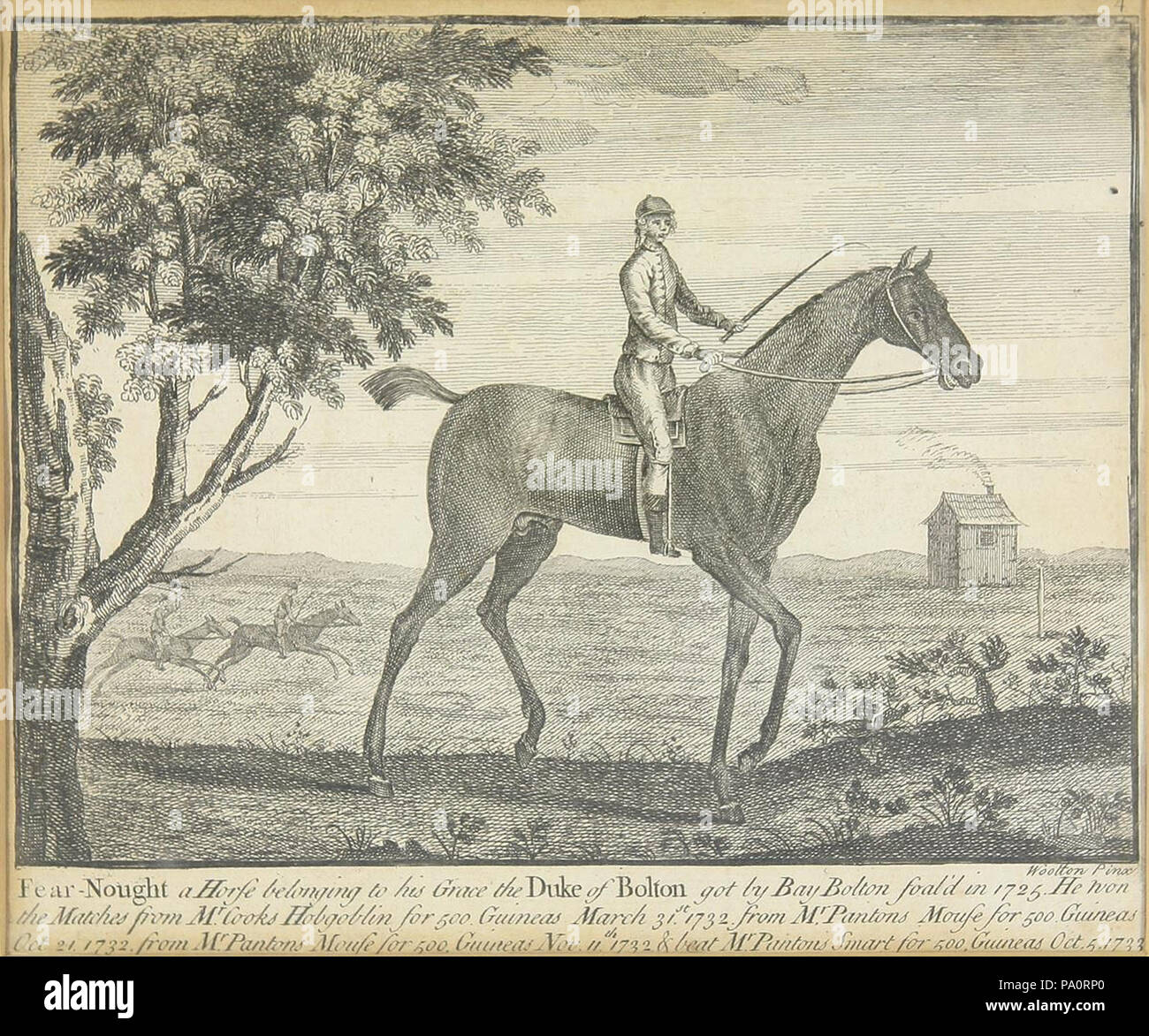 642 Fearnought, a horse belonging to the Duke of Bolton, got by Bay Bolton,  foaled 1725, print after John Wootton Stock Photo - Alamy
