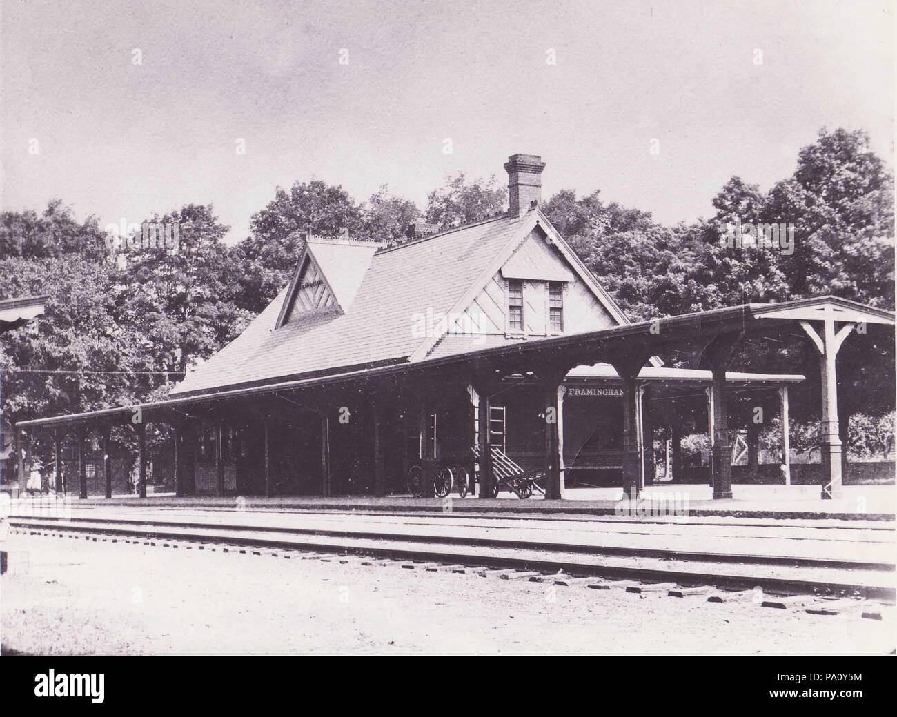 667 Framingham Centre station early photo Stock Photo Alamy