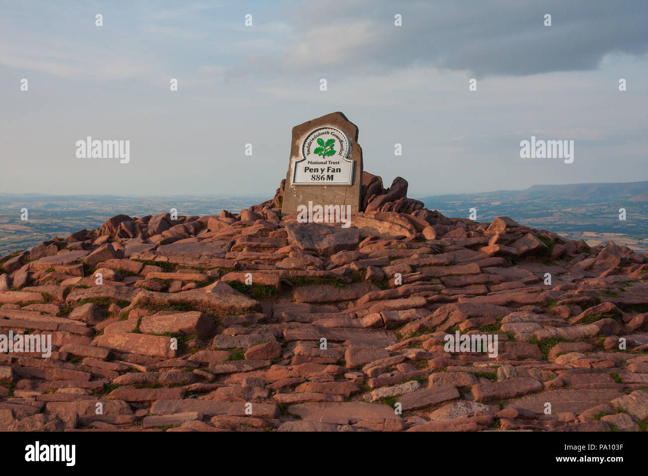 Peak of Pen y Fan. The highest mountain in South Wales at 886m Stock Photo