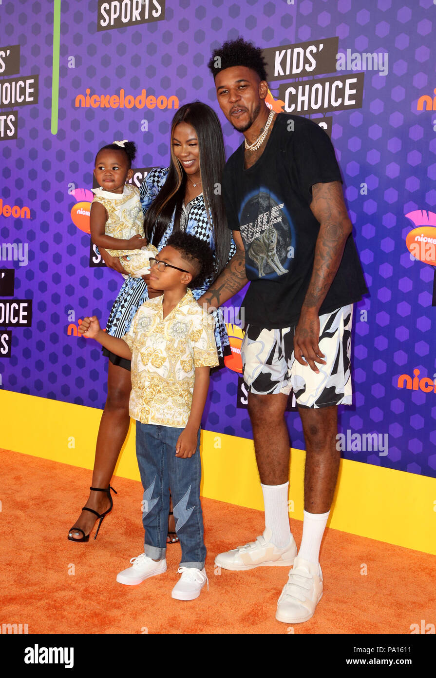 Santa Monica, Ca. 19th July, 2018. Nick Young, Keonna Green, Navi Young