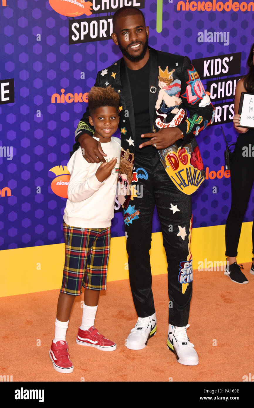 Santa Monica Usa 19th July 2018 Chris Paul And Christopher Emmanuel Paul Ii Attends Nickelodeon S Kids Choice Sports 2018 Hosted By Houston Chris Paul At The Barker Hanger On July 19 2018
