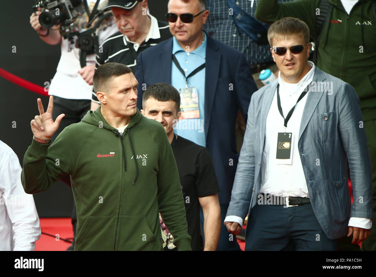 Moscow, Russia. 20th July, 2018. MOSCOW, RUSSIA - JULY 20, 2018: Oleksandr  Usyk of Ukraine, and K2