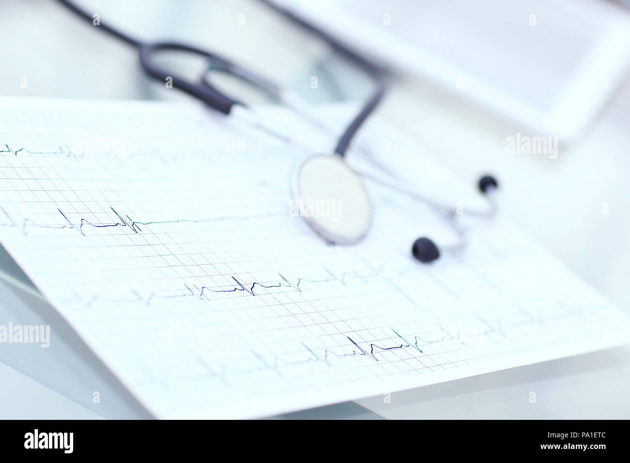 stethoscope and cardiogram on a medical table Stock Photo - Alamy