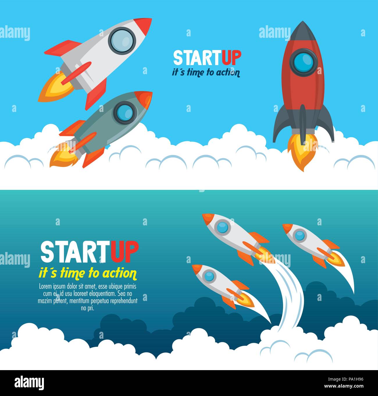 Start Up Rockets Rockets launcher Stock Vector Images - Alamy
