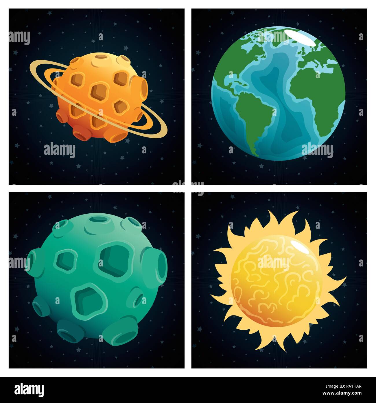 planets of the solar system scene vector illustration design Stock ...