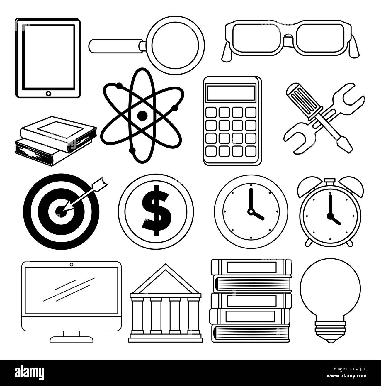 education learning set icons vector illustration design Stock Vector ...