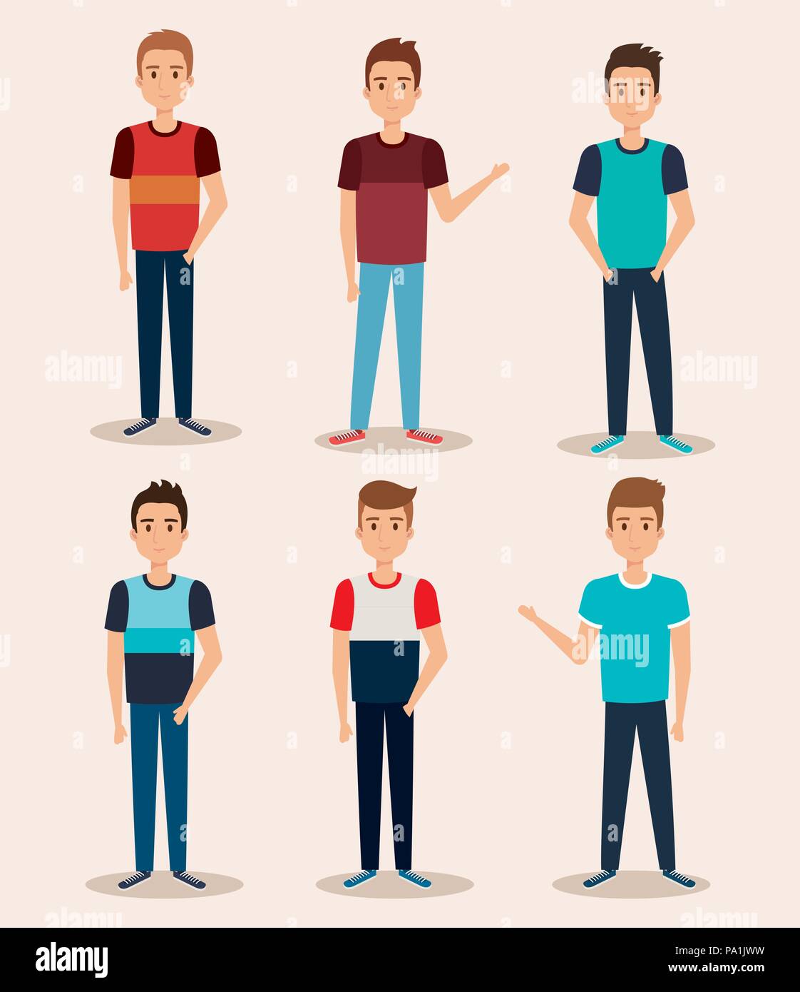 group of young men Stock Vector Image & Art - Alamy