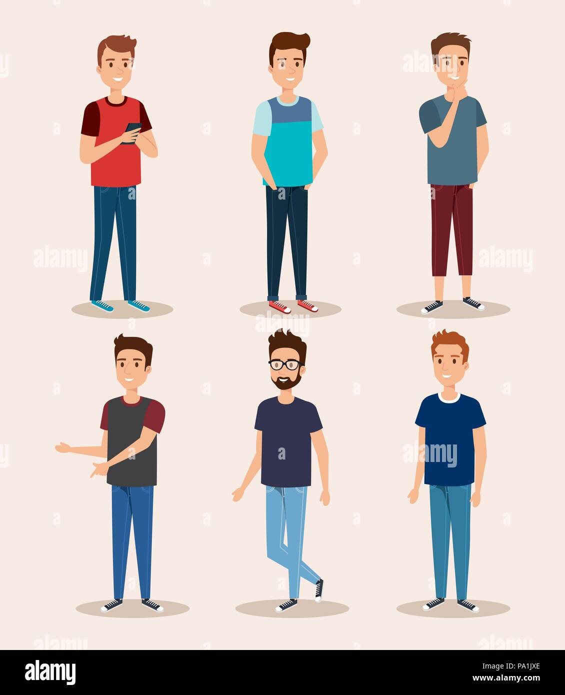 group of young men Stock Vector Image & Art - Alamy