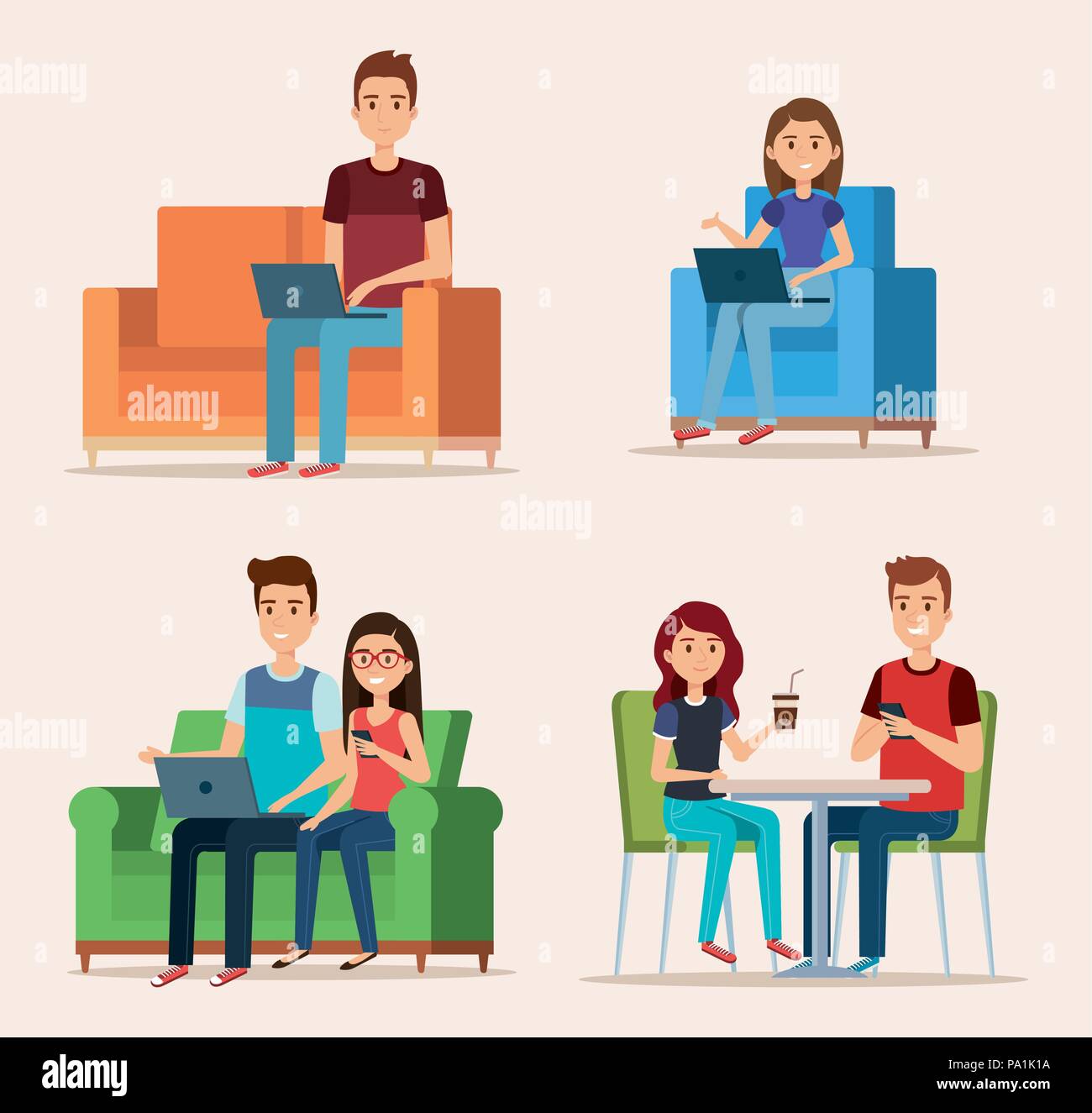 young people in the workplace scene Stock Vector Image & Art - Alamy