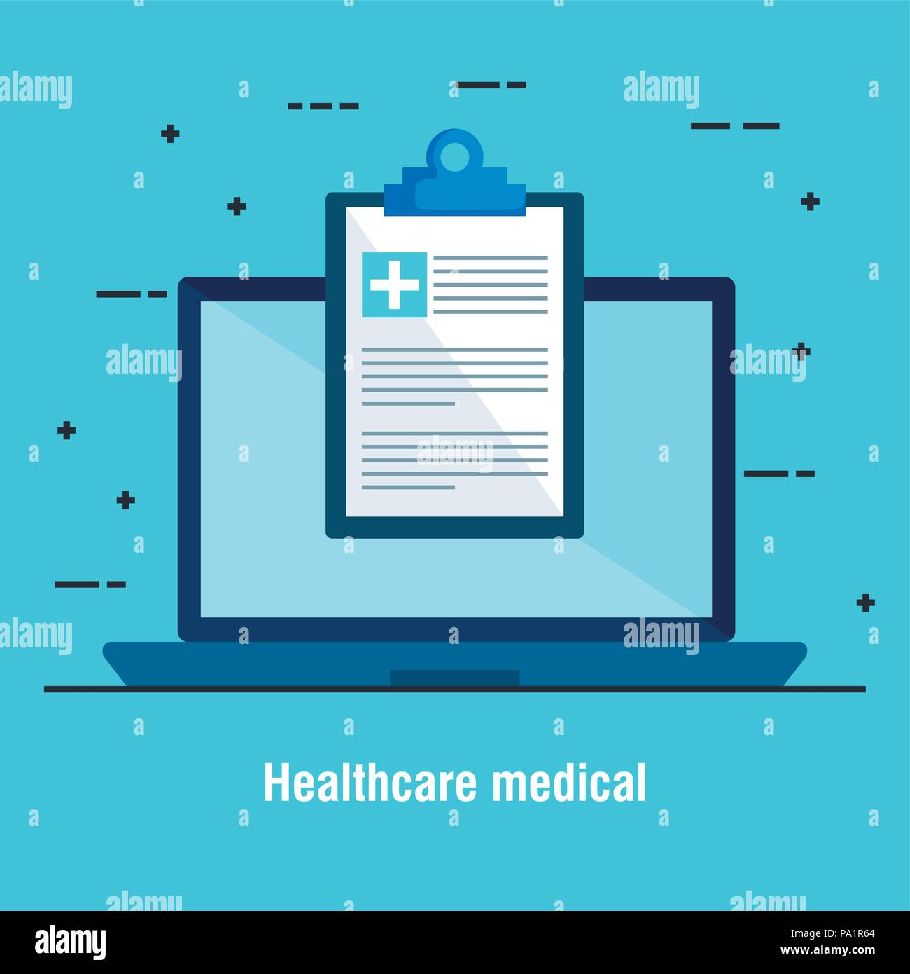 laptop with telemedicine icons Stock Vector Image & Art - Alamy