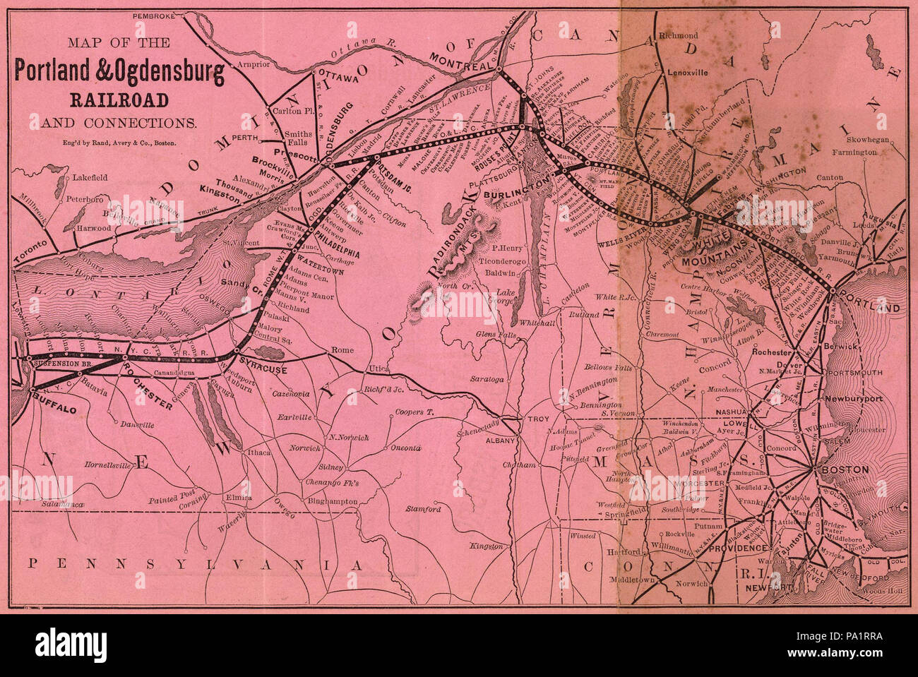 20 1879 Portland & Ogdensburg map only Stock Photo - Alamy