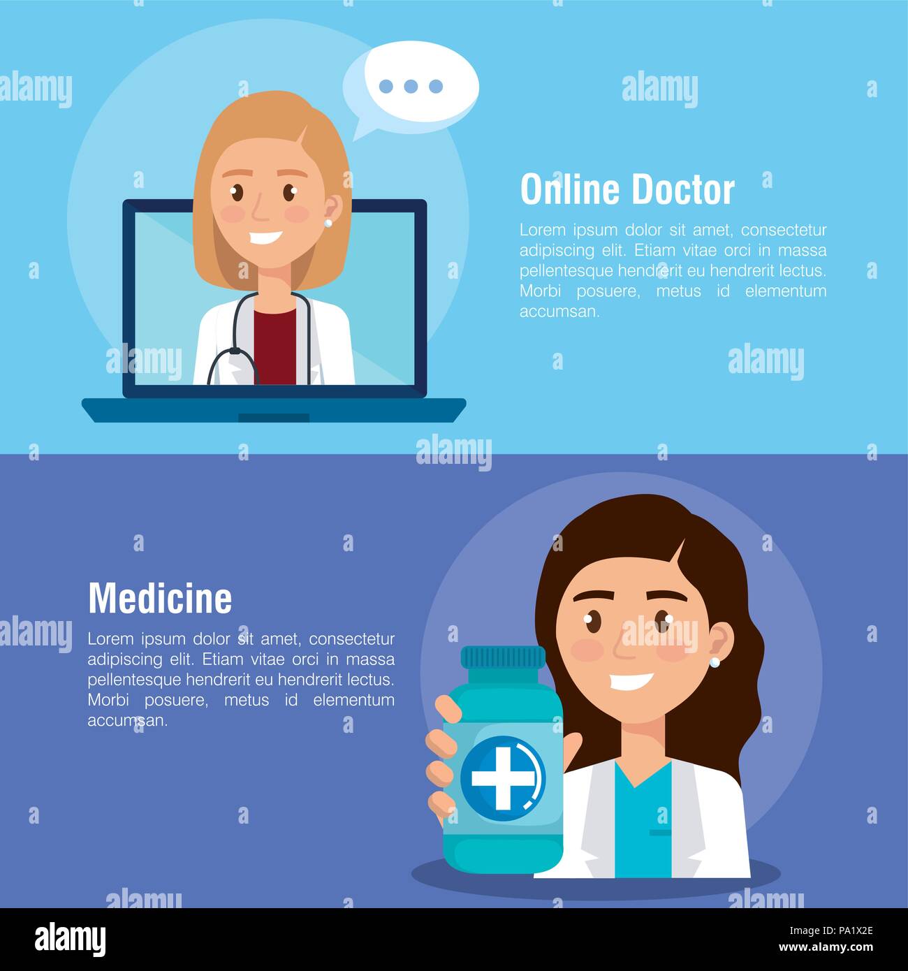 laptop with doctor and telemedicine icons Stock Vector Image & Art - Alamy