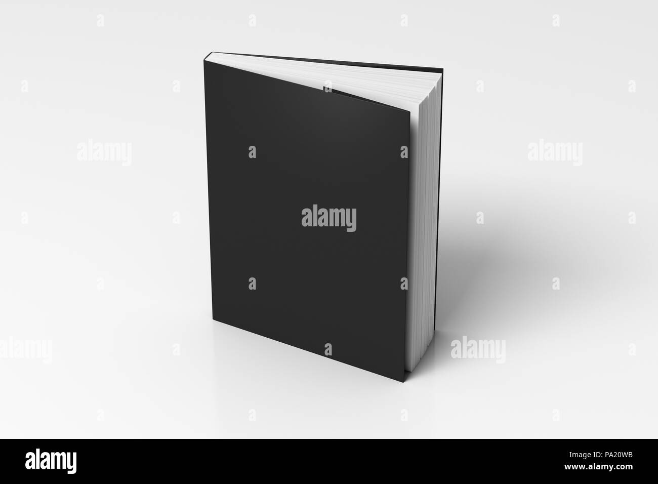 Blank black vertical dust jacket or dust wrapper standing book