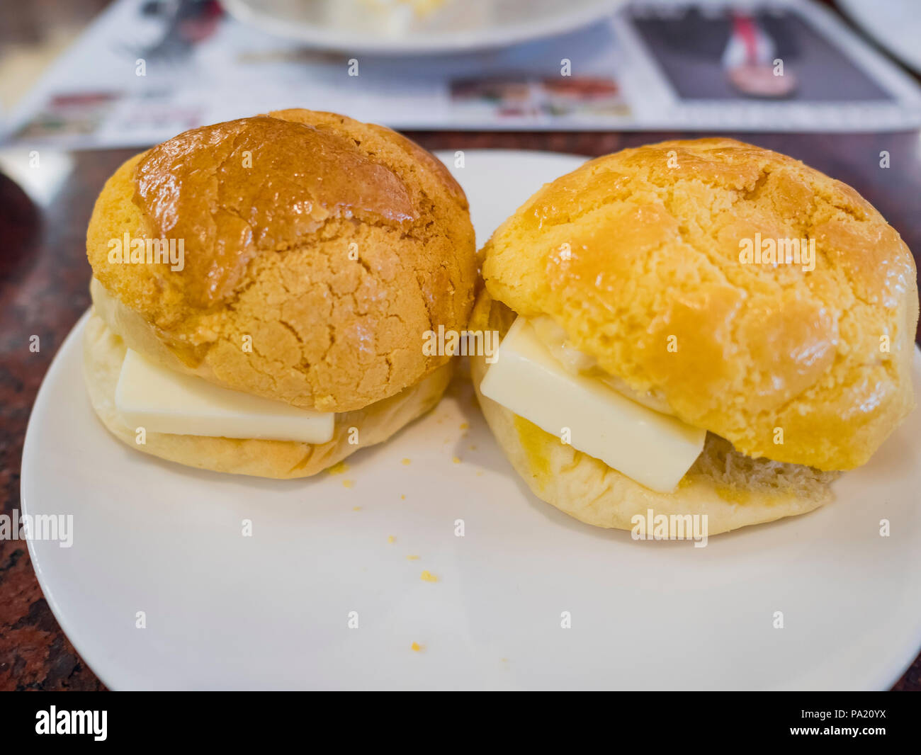 Pineapple bun with butter hires stock photography and images Alamy