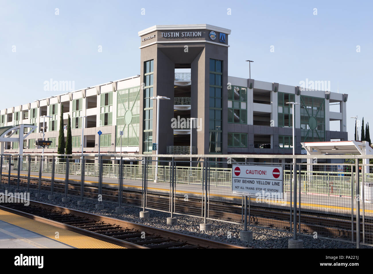 Metrolink passenger train station in Tustin Orange County California ...