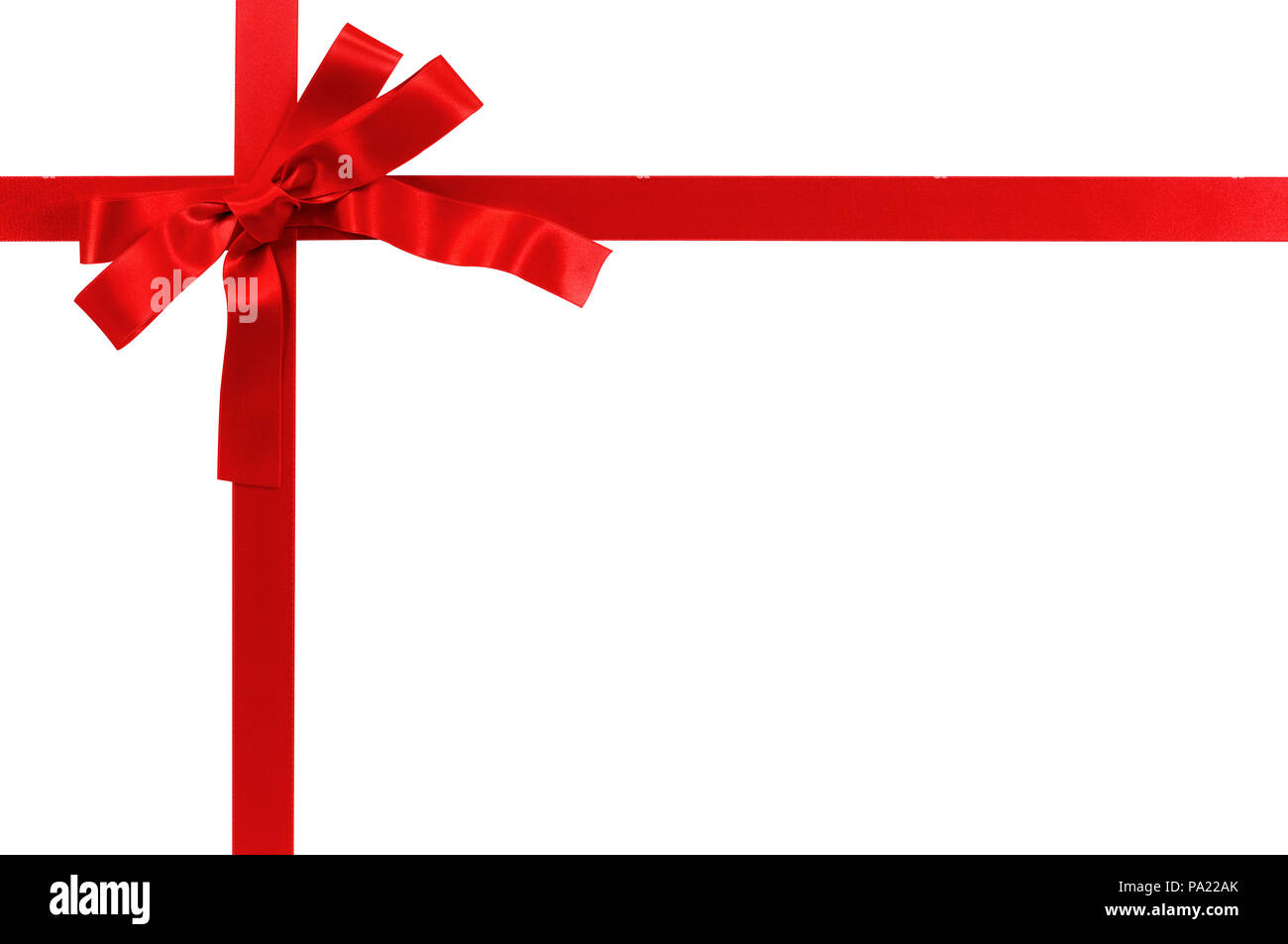 Red Gift Ribbon Bow Isolated On White Background Stock Photo