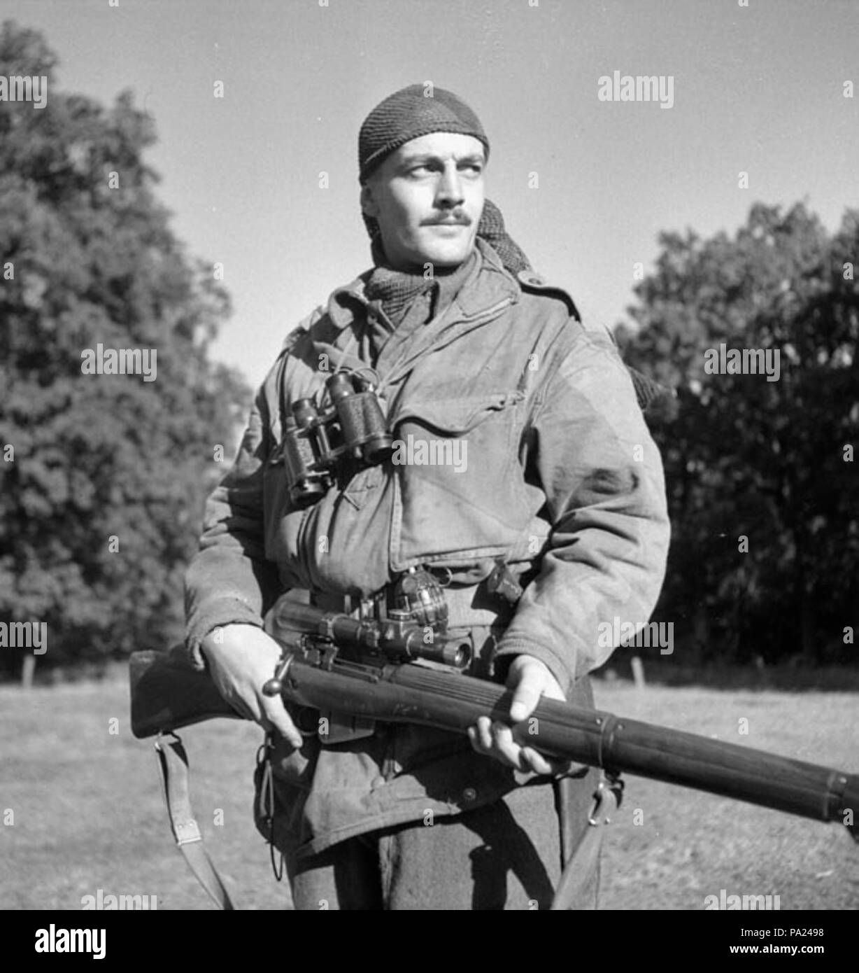 231 Sergeant H.A. Marshall of the Sniper Section, The Calgary Highlanders Stock Photo