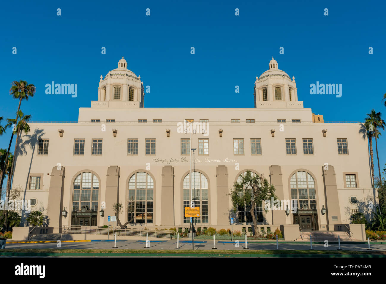 Los Angeles, JUL 12: Special building of the USPS in downtown on JUL 12, 2018 at Los Angeles, California Stock Photo
