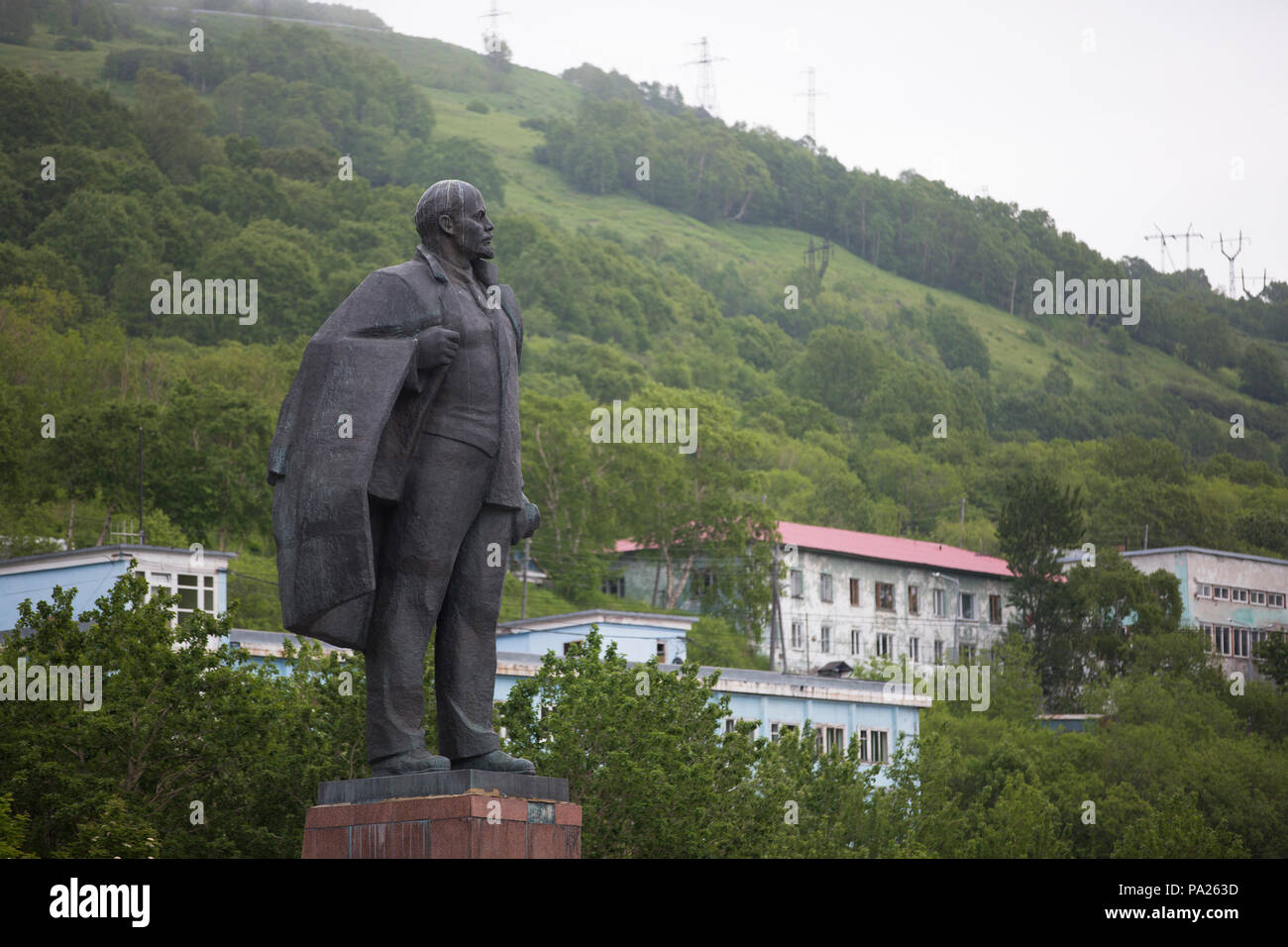 Statue of Lenin in Kamchatka Stock Photo