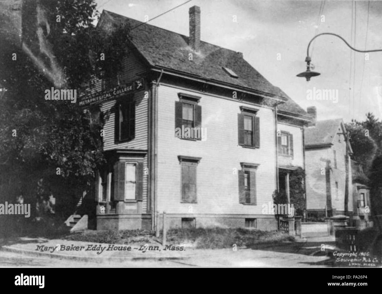 . Postcard showing 8 Broad Street, Lynn, Massachusetts, home of Mary
