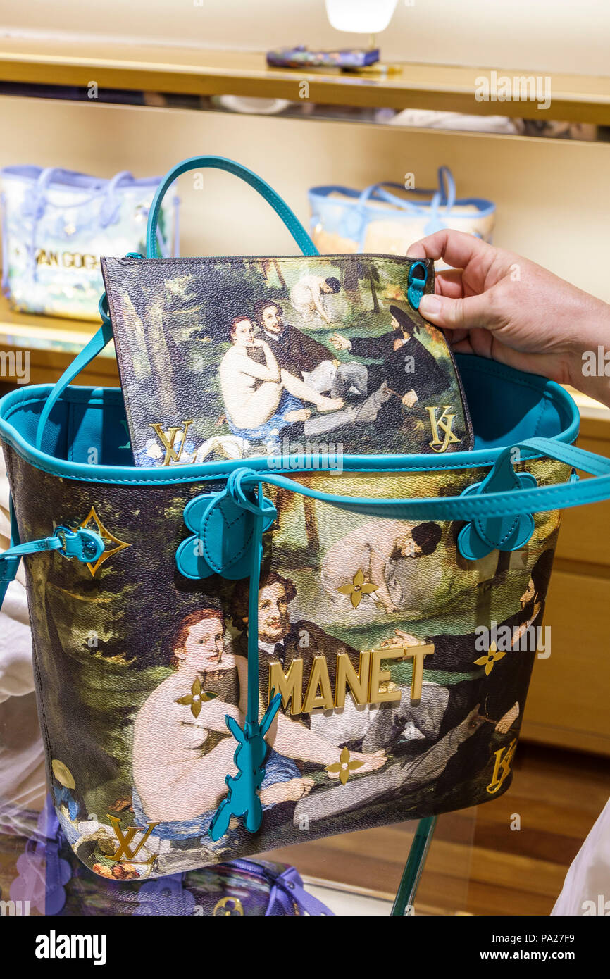 Sold at Auction: A LIMITED EDITION JEFF KOONS VAN GOGH NEVERFULL BAG BY LOUIS  VUITTON