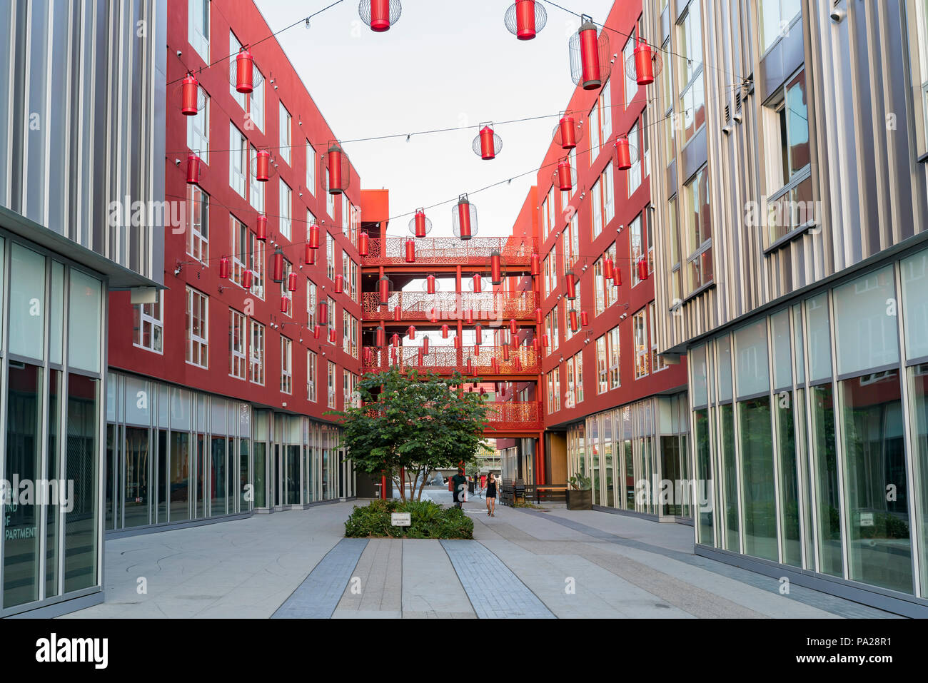 Los Angeles, JUL 12 Apartment building in Chinatown on JUL 12, 2018 at Los Angeles, California