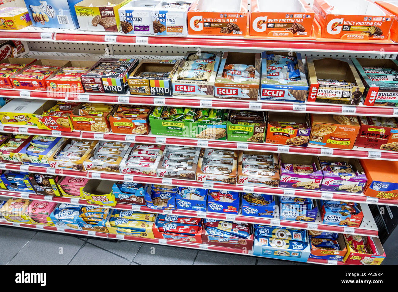 Florida, Orlando, convenience store, candy snack granola protein cereal
