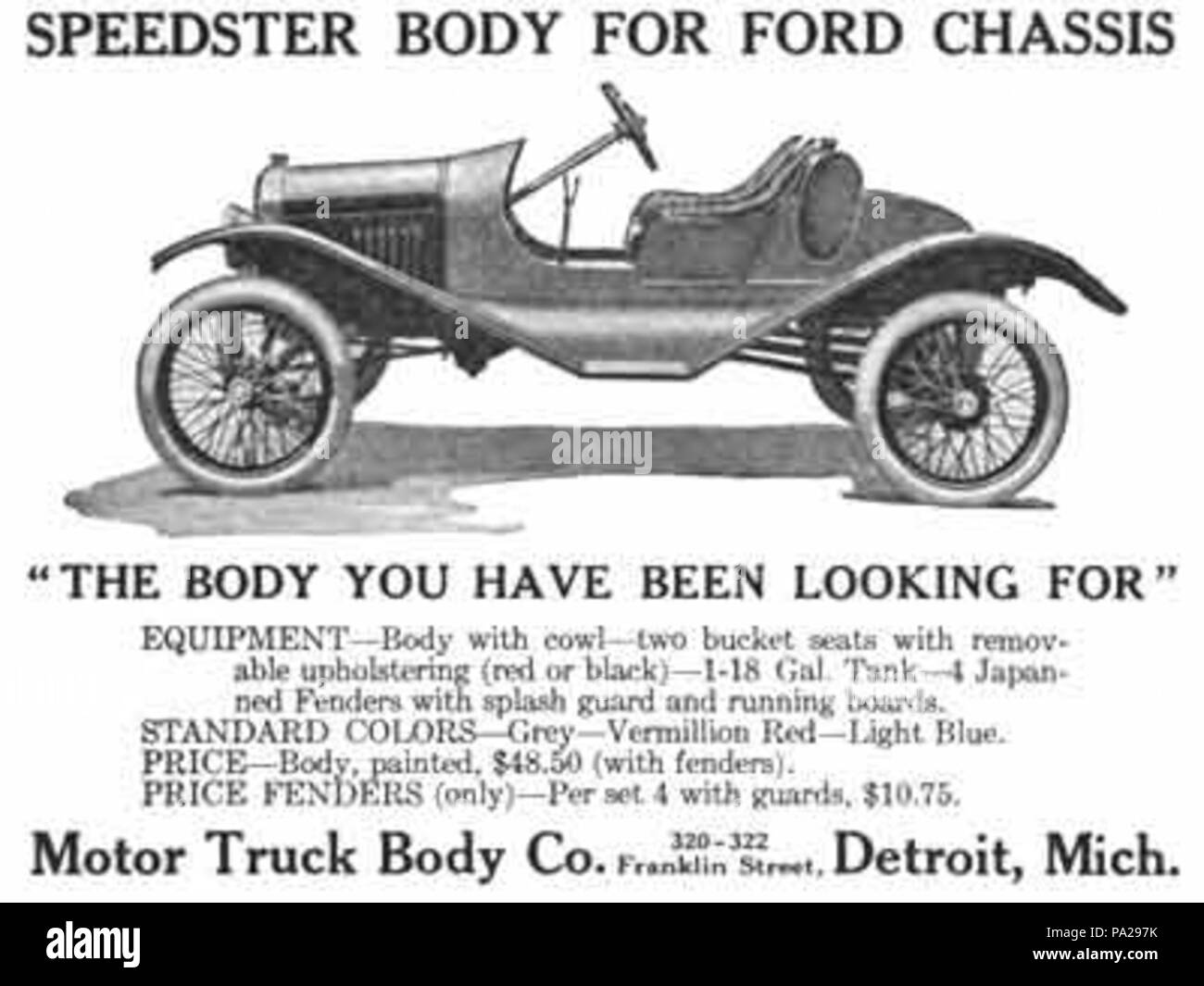 661 Ford Model T Speedster by Motor Truck Body Co 1916 Stock Photo