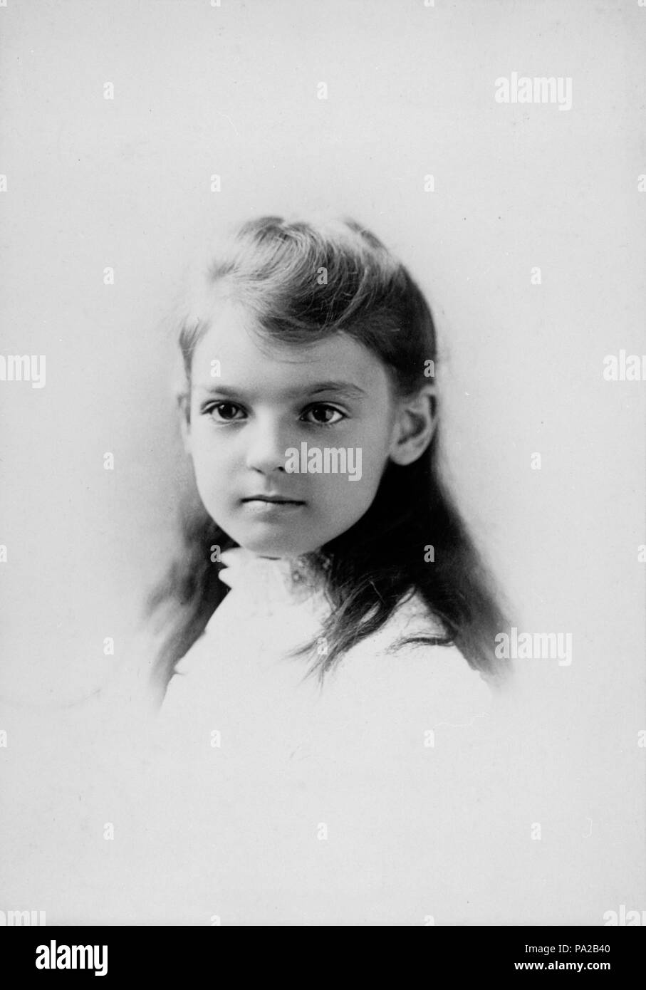 . Elsie May Bell, daughter of Alexander Graham Bell, as a child, bust ...