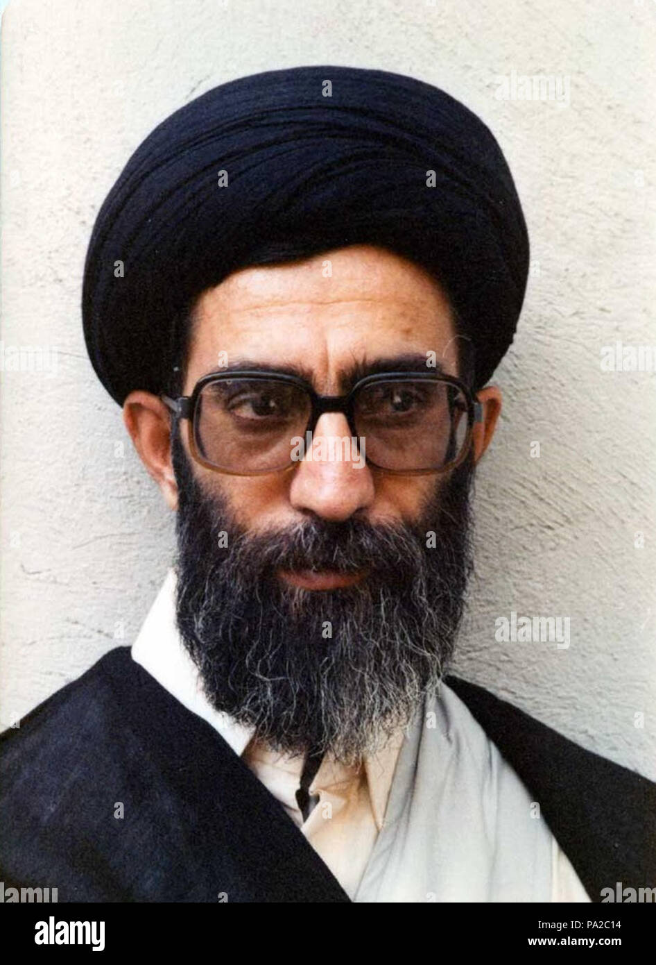 203 Portrait of Ali Khamenei - 1981 Stock Photo