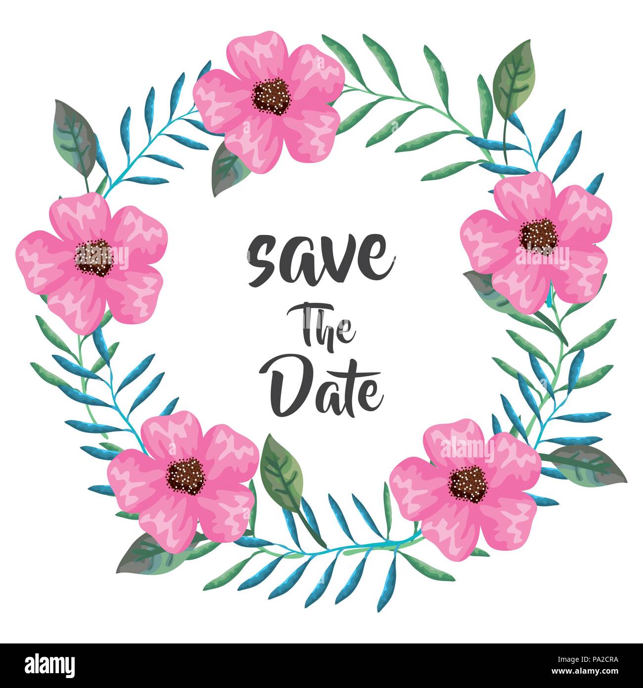 beautiful flowers and leafs frame Stock Vector Image & Art - Alamy