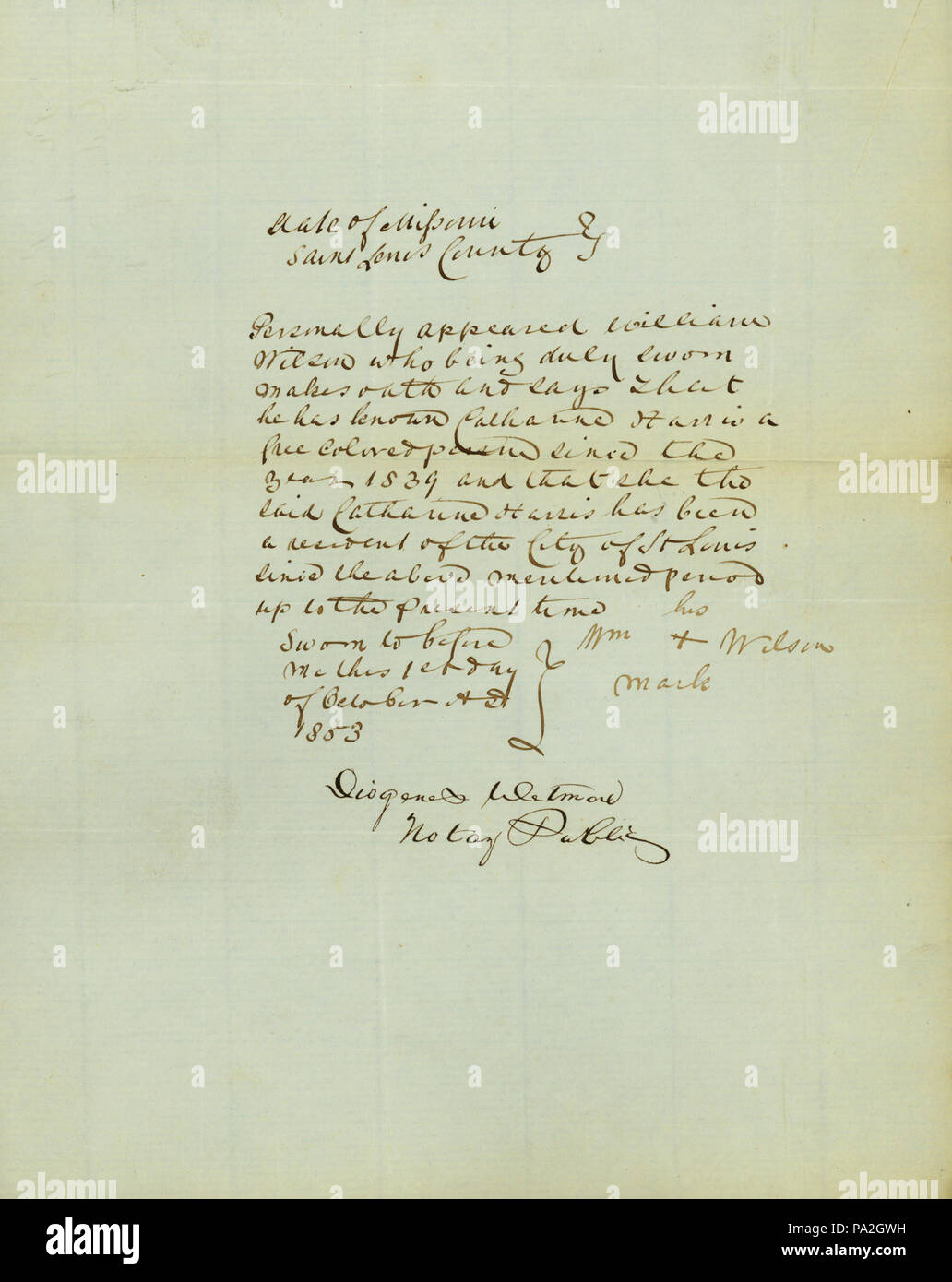 288 Catharine Harris Note of Residence Stock Photo