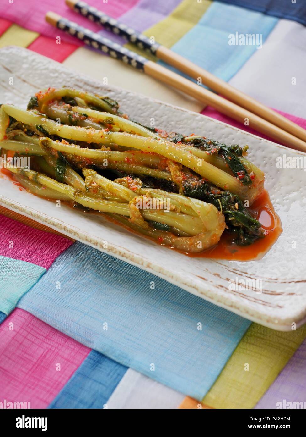 Korean food young radish kimchi Stock Photo Alamy