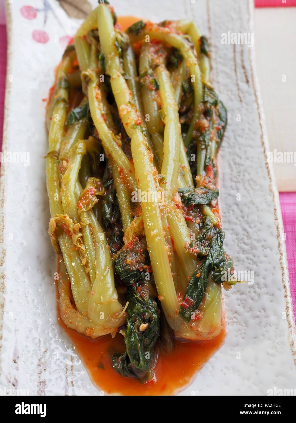 Korean food young radish kimchi Stock Photo Alamy
