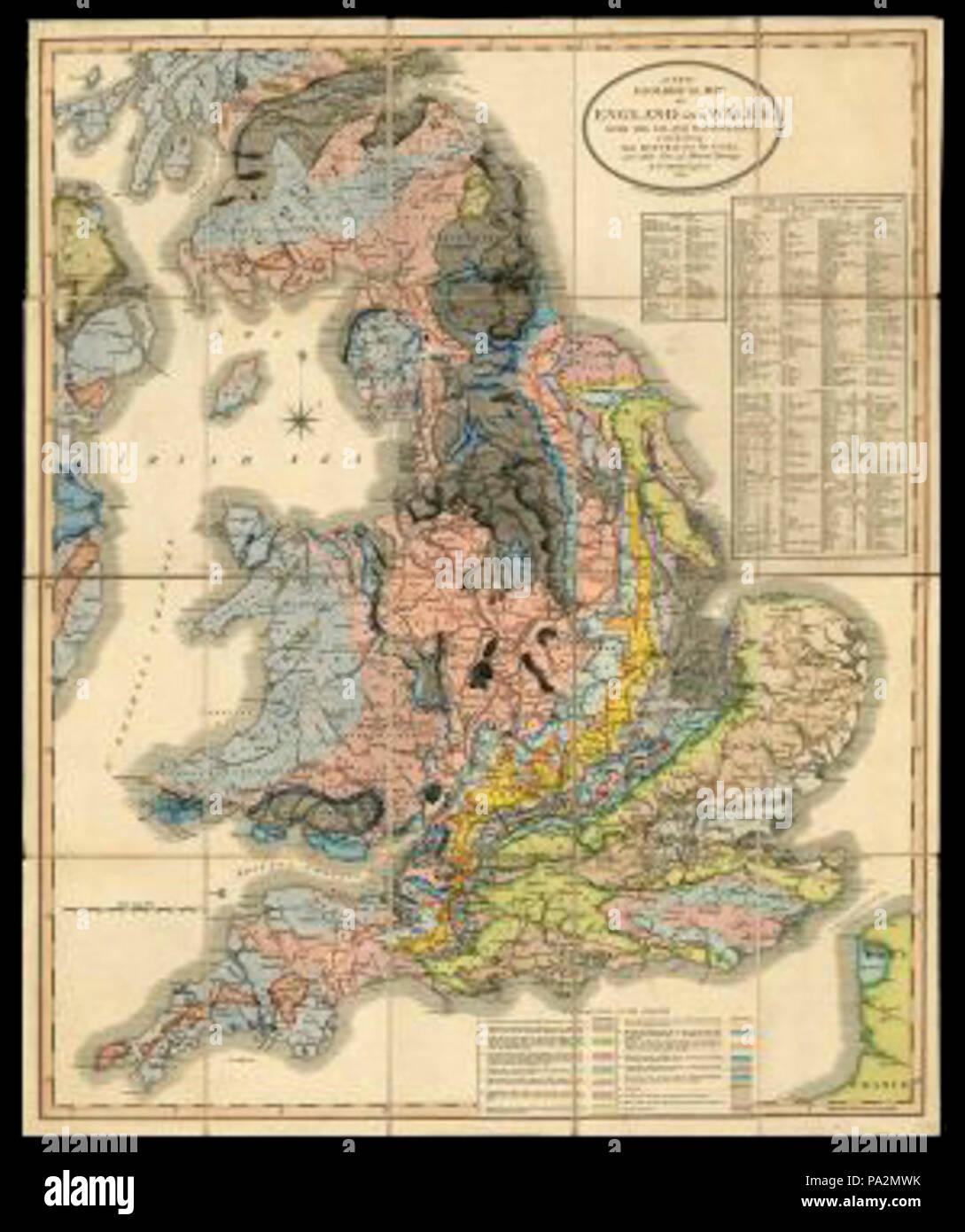 A new Geological map of England and Wales by William Smith (1820 Stock ...