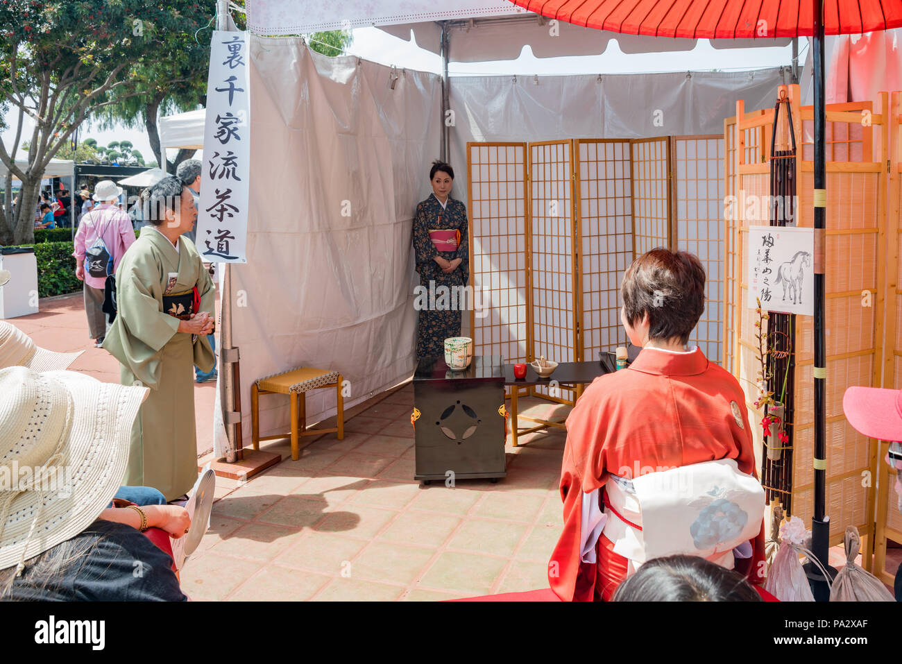 Los Angeles, APR 8 Japanese style tea ceremony performance on APR 8, 2018 at Los Angeles